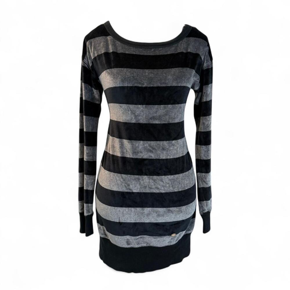 Vintage Juicy Couture Striped Mini Dress small emo scene also worn as a sweater